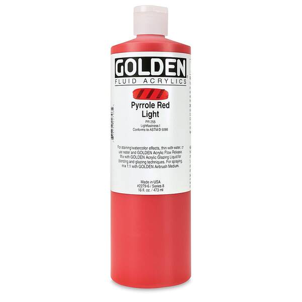 Golden Fluid Akrilik Boya 473 Ml Seri 8 Pyrrole Red Light - 3