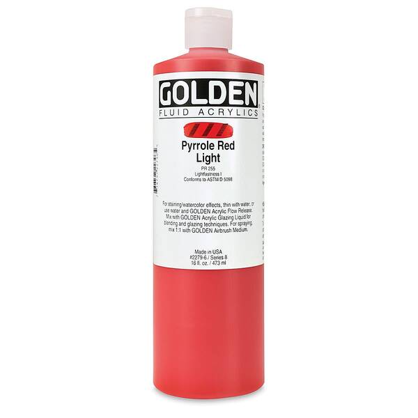 Golden Fluid Akrilik Boya 473 Ml Seri 8 Pyrrole Red Light