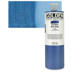 Golden Fluid Akrilik Boya 473 Ml Seri 9 Cerulean Blue Deep - 1