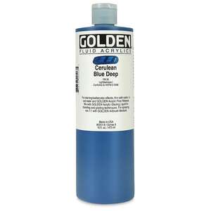 Golden Fluid Akrilik Boya 473 Ml Seri 9 Cerulean Blue Deep - 6