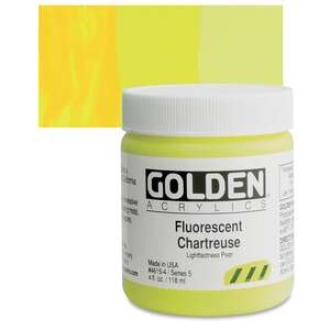 Golden Heavy Body Akrilik Boya 118 Ml Seri 5 Fluorescent Chartreuse - 1