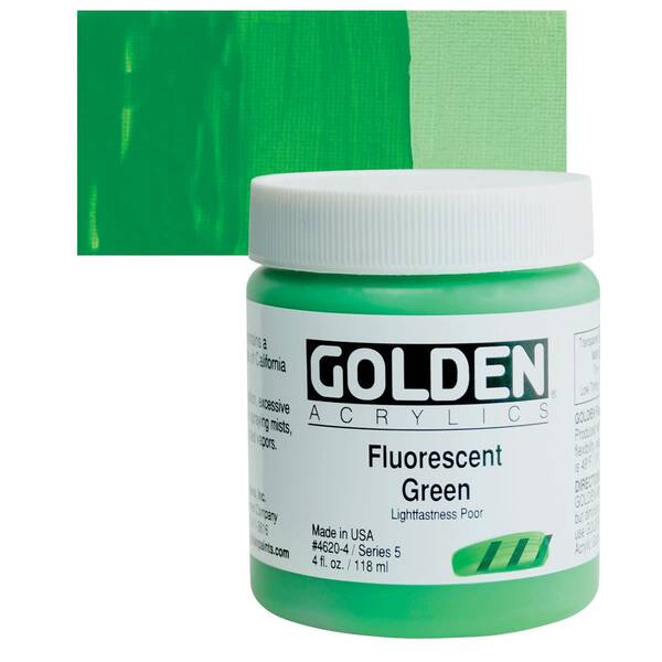 Golden Heavy Body Akrilik Boya 118 Ml Seri 5 Fluorescent Green - 1