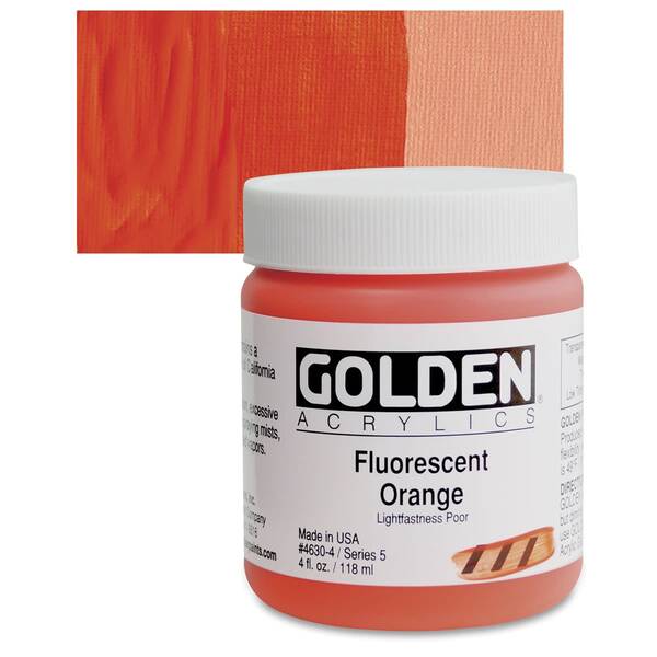 Golden Heavy Body Akrilik Boya 118 Ml S5 Fluorescent Orange