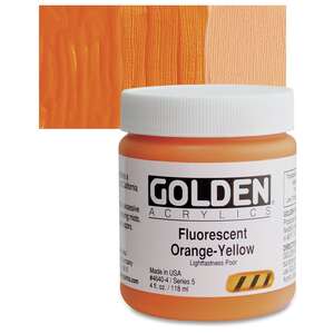 Golden - Golden Heavy Body Akrilik Boya 118 Ml S5 Fluorescent Orange-Yellow