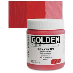 Golden Heavy Body Akrilik Boya 118 Ml Seri 5 Fluorescent Red - 1