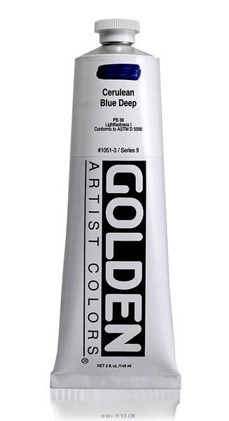 Golden Heavy Body Akrilik Boya 148 Ml Seri 9 Cerulean Blue Deep - 3