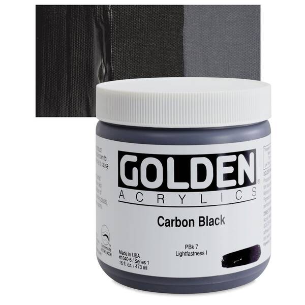 Golden Heavy Body Akrilik Boya 473 Ml Seri 1 Carbon Black - 1