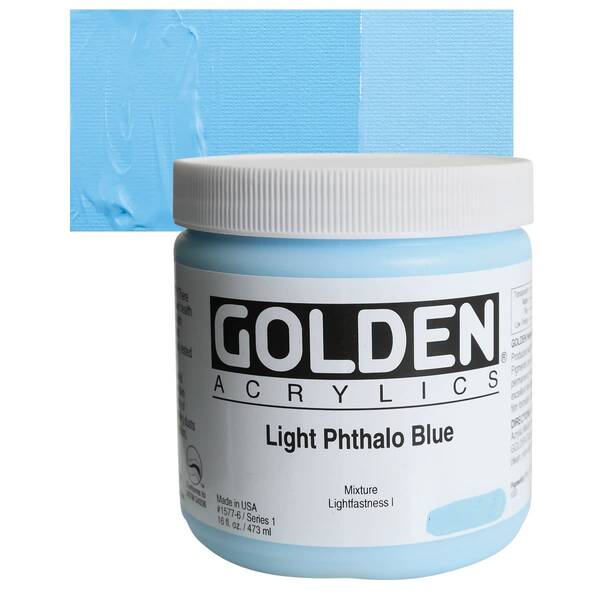 Golden Heavy Body Akrilik Boya 473 Ml Seri 1 Light Phthalo Blue - 1