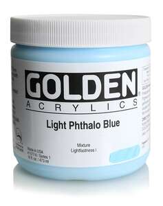 Golden Heavy Body Akrilik Boya 473 Ml Seri 1 Light Phthalo Blue - 3