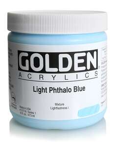 Golden Heavy Body Akrilik Boya 473 Ml Seri 1 Light Phthalo Blue - Thumbnail