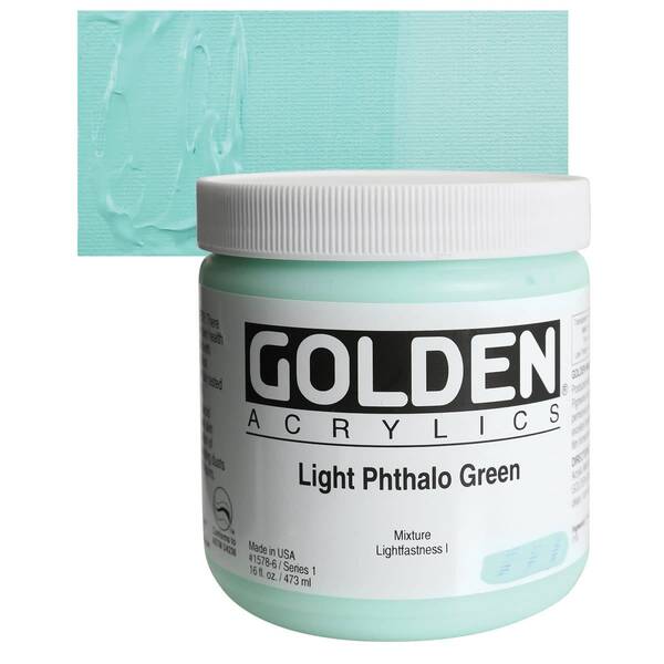 Golden Heavy Body Akrilik Boya 473 Ml Seri 1 Light Phthalo Green - 1