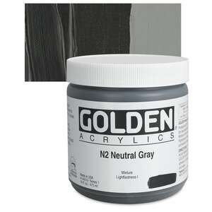 Golden Heavy Body Akrilik Boya 473 Ml Seri 1 N2 Neutral Gray - 1