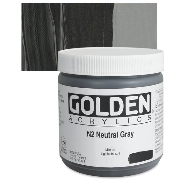 Golden Heavy Body Akrilik Boya 473 Ml Seri 1 N2 Neutral Gray