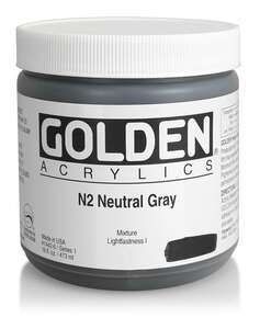 Golden Heavy Body Akrilik Boya 473 Ml Seri 1 N2 Neutral Gray - Thumbnail
