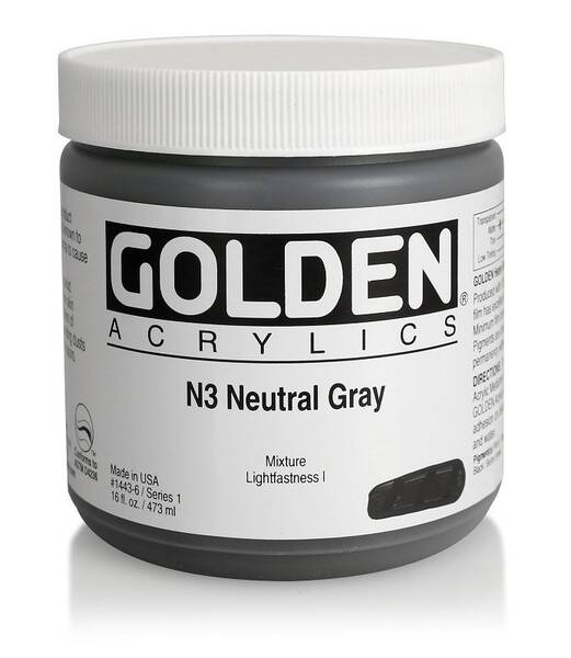 Golden Heavy Body Akrilik Boya 473 Ml Seri 1 N3 Neutral Gray - 3