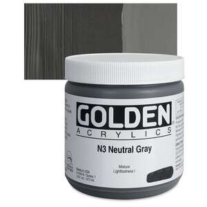 Golden - Golden Heavy Body Akrilik Boya 473 Ml Seri 1 N3 Neutral Gray