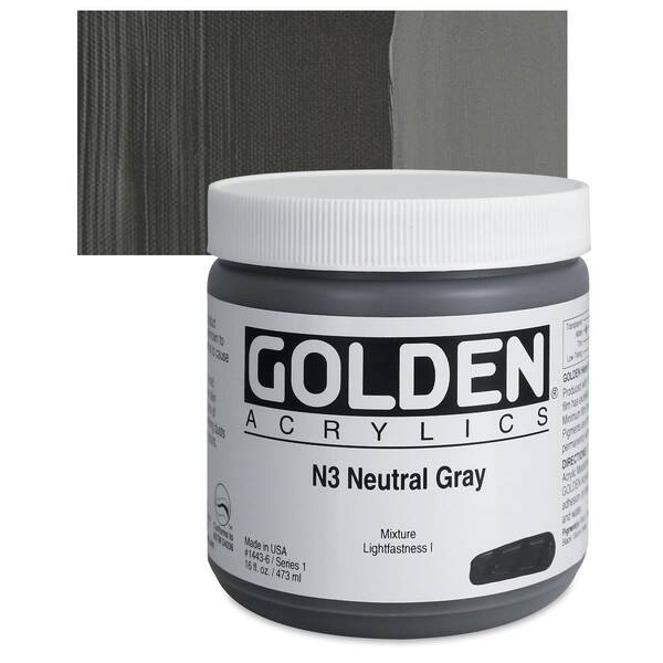 Golden Heavy Body Akrilik Boya 473 Ml Seri 1 N3 Neutral Gray