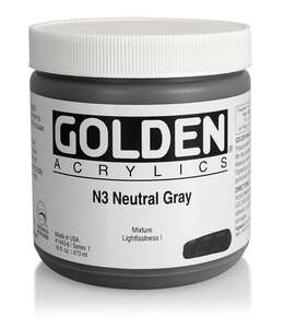 Golden Heavy Body Akrilik Boya 473 Ml Seri 1 N3 Neutral Gray - Thumbnail