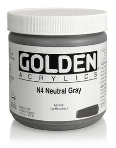 Golden Heavy Body Akrilik Boya 473 Ml Seri 1 N4 Neutral Gray - 3