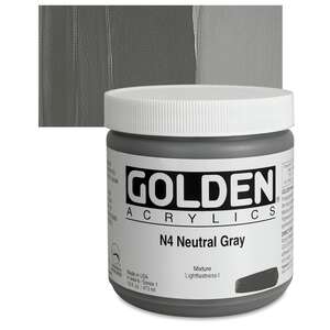 Golden - Golden Heavy Body Akrilik Boya 473 Ml Seri 1 N4 Neutral Gray