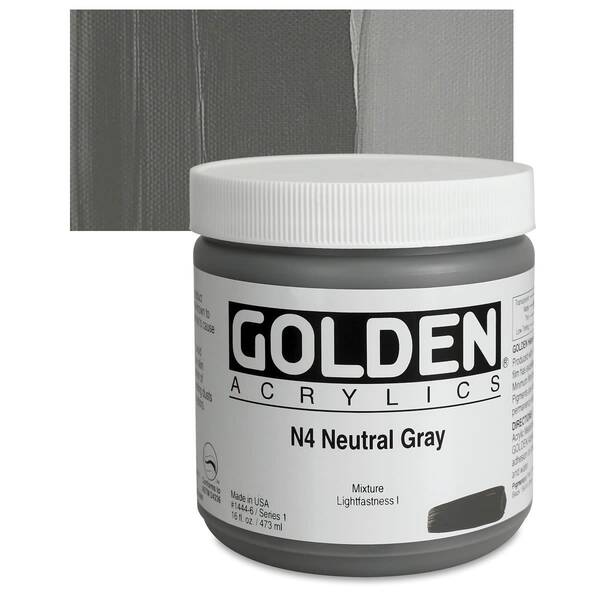 Golden Heavy Body Akrilik Boya 473 Ml Seri 1 N4 Neutral Gray