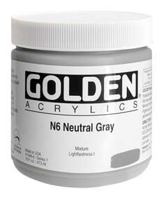 Golden Heavy Body Akrilik Boya 473 Ml Seri 1 N6 Neutral Gray - 3