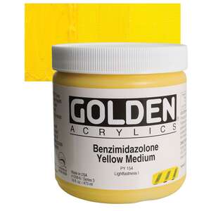 Golden Heavy Body Akrilik Boya 473 Ml Seri 3 Benzimidazolone Yellow Medium - 1