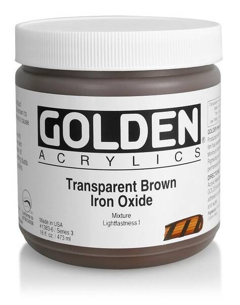 Golden Heavy Body Akrilik Boya 473 Ml Seri 3 Transparent Brown Iron Oxide - 3