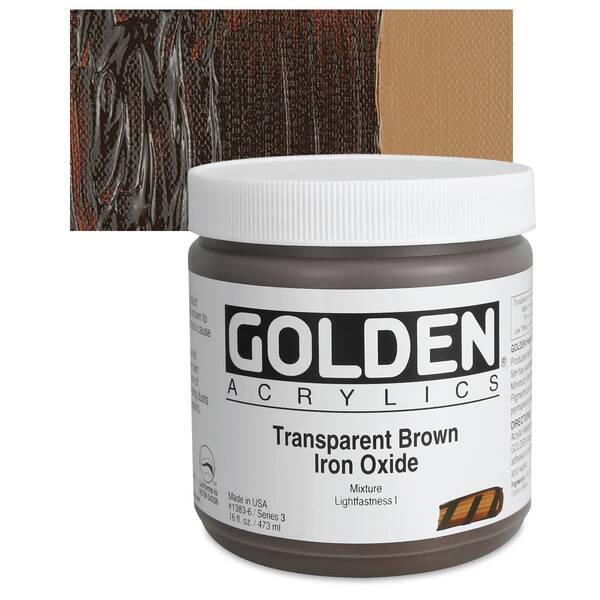 Golden Heavy Body Akrilik Boya 473 Ml Seri 3 Transparent Brown Iron Oxide