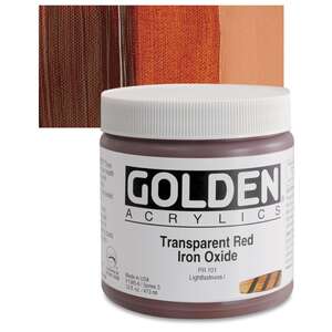 Golden Heavy Body Akrilik Boya 473 Ml Seri 3 Transparent Red Iron Oxide - 1