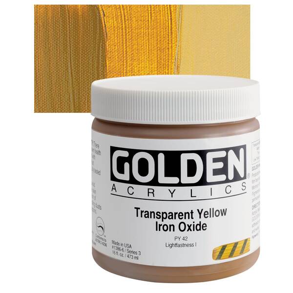Golden Heavy Body Akrilik Boya 473 Ml Seri 3 Transparent Yellow Iron Oxide - 1