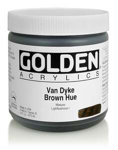 Golden Heavy Body Akrilik Boya 473 Ml Seri 3 Van Dyke Brown Hue - 3