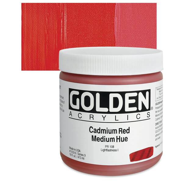 Golden Heavy Body Akrilik Boya 473 Ml Seri 4 Cadmium Red Medium Hue - 1