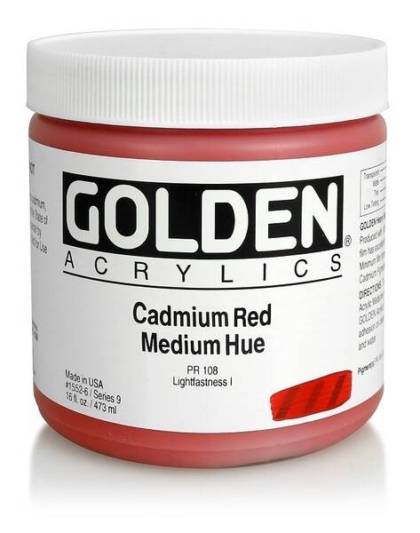 Golden Heavy Body Akrilik Boya 473 Ml Seri 4 Cadmium Red Medium Hue