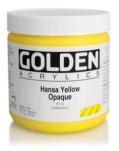 Golden Heavy Body Akrilik Boya 473 Ml Seri 4 Hansa Yellow Opaque - 3