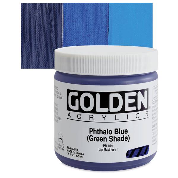 Golden Heavy Body Akrilik Boya 473 Ml Seri 4 Phthalo Blue Green Shade - 1