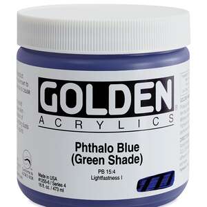 Golden Heavy Body Akrilik Boya 473 Ml Seri 4 Phthalo Blue Green Shade - 3