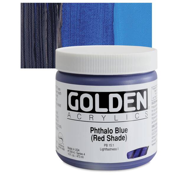 Golden Heavy Body Akrilik Boya 473 Ml Seri 4 Phthalo Blue Red Shade - 1