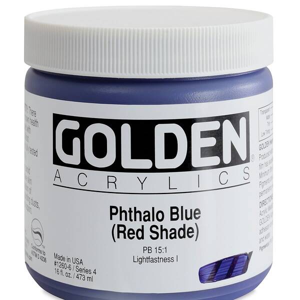 Golden Heavy Body Akrilik Boya 473 Ml Seri 4 Phthalo Blue Red Shade - 3