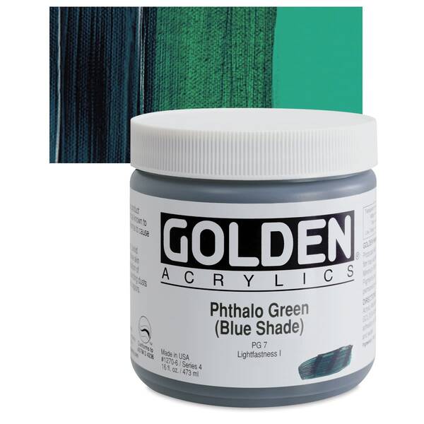 Golden Heavy Body Akrilik Boya 473 Ml Seri 4 Phthalo Green Blue Shade - 1