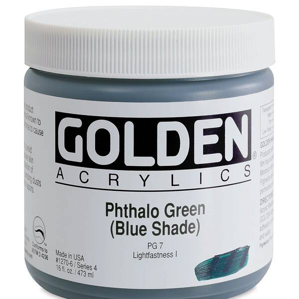 Golden Heavy Body Akrilik Boya 473 Ml Seri 4 Phthalo Green Blue Shade - 3