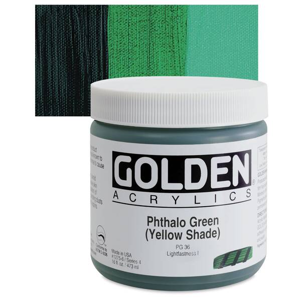 Golden Heavy Body Akrilik Boya 473 Ml Seri 4 Phthalo Green Yellow Shade - 1