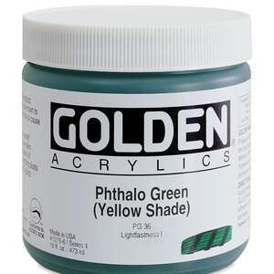 Golden Heavy Body Akrilik Boya 473 Ml Seri 4 Phthalo Green Yellow Shade - 3