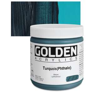 Golden Heavy Body Akrilik Boya 473 Ml Seri 4 Turquoise Phthalo - 1