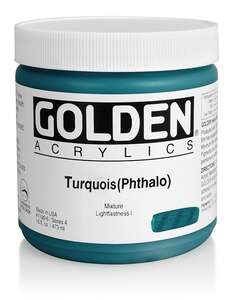 Golden Heavy Body Akrilik Boya 473 Ml Seri 4 Turquoise Phthalo - 3