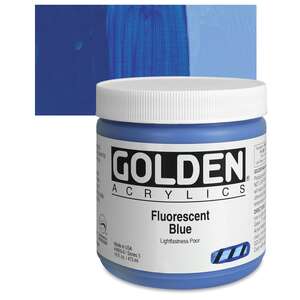 Golden Heavy Body Akrilik Boya 473 Ml Seri 5 Fluorescent Blue - Thumbnail
