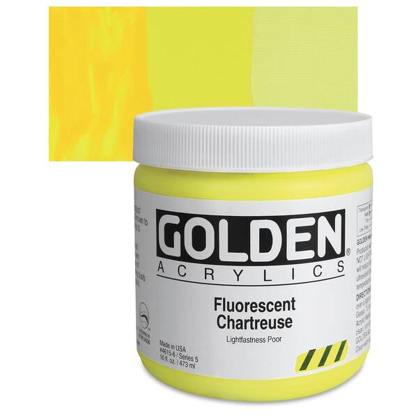 Golden Heavy Body Akrilik Boya 473 Ml Seri 5 Fluorescent Chartreuse - 1