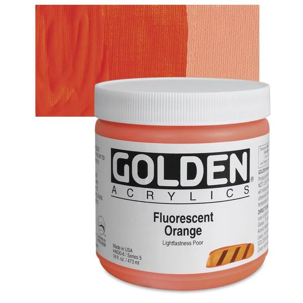 Golden Heavy Body Akrilik Boya 473 Ml Seri 5 Fluorescent Orange - 1