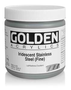 Golden Heavy Body Akrilik Boya 473 Ml Seri 5 Iridescent Stainless Steel Fine - 3