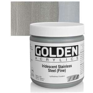Golden - Golden Heavy Body Akrilik Boya 473 Ml Seri 5 Iridescent Stainless Steel Fine